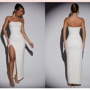 Oh Polly White Strapless Maxi Dress